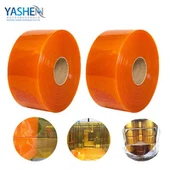 Oranssi uurrettu PVC-ovinauhaverho